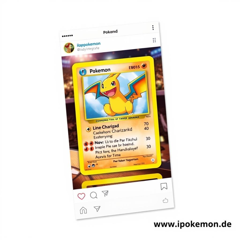 Instagram-Post mit seltener Pokémon Karte und vielen Likes und Kommentaren