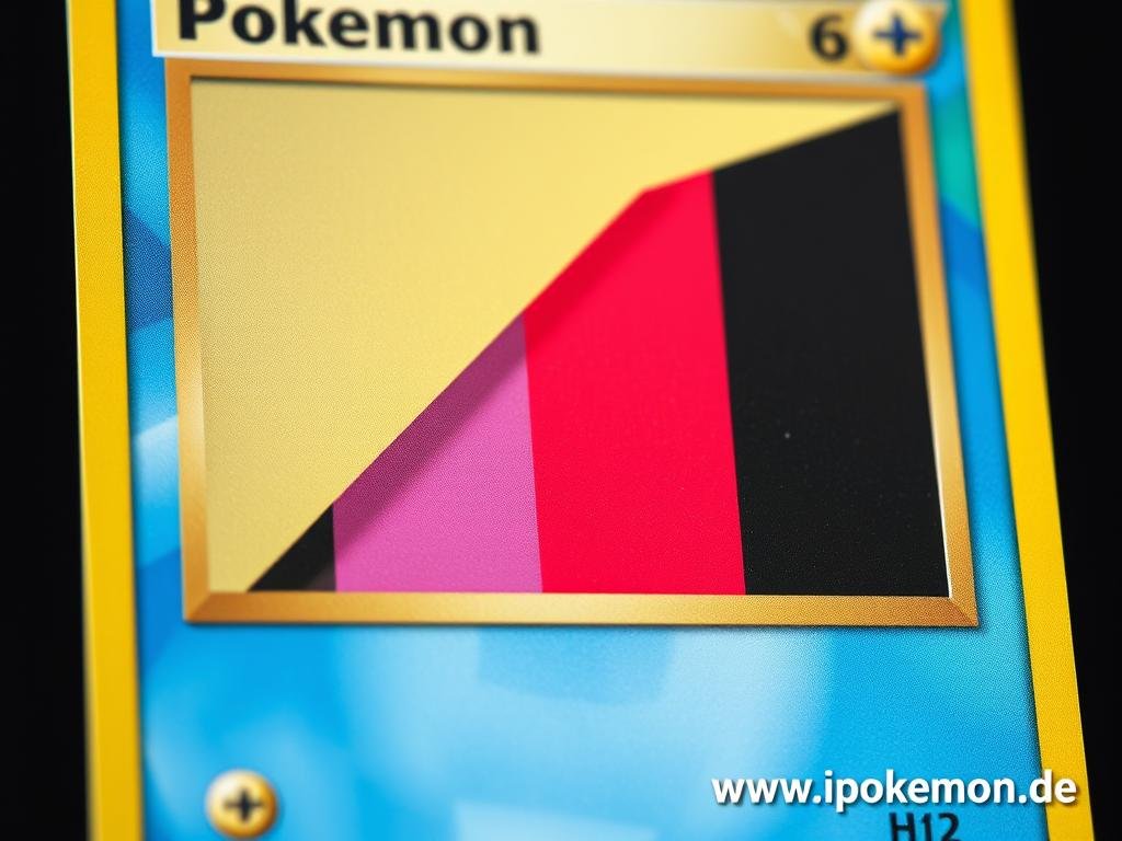 Nahaufnahme einer Pokémon Karte mit Farbverschiebung