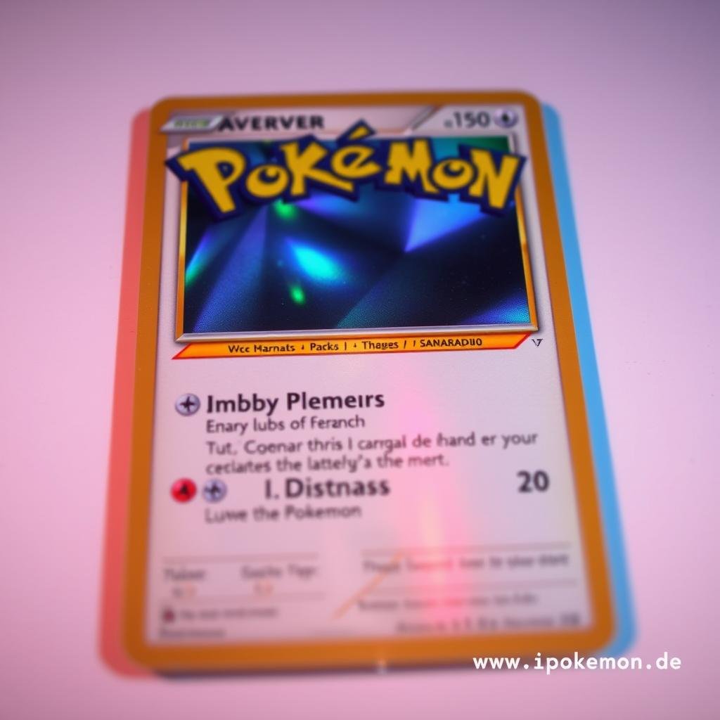 Pokémon Karte mit optimaler Beleuchtung fotografiert