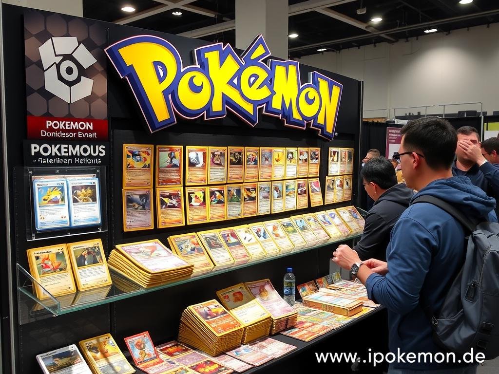 Pokémon Karten Messestand mit Ausstellern und Besuchern
