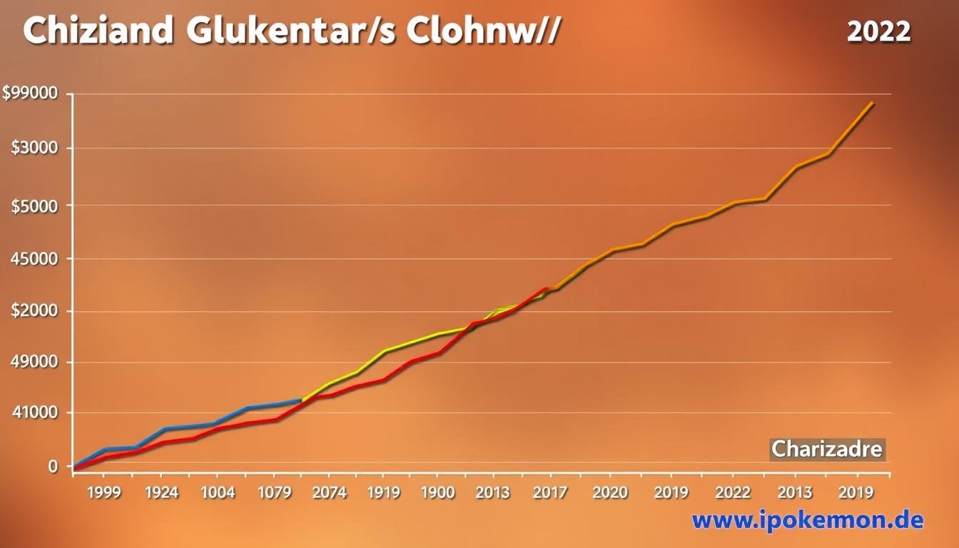 Preisentwicklung verschiedener Glurak Karten über die Jahre