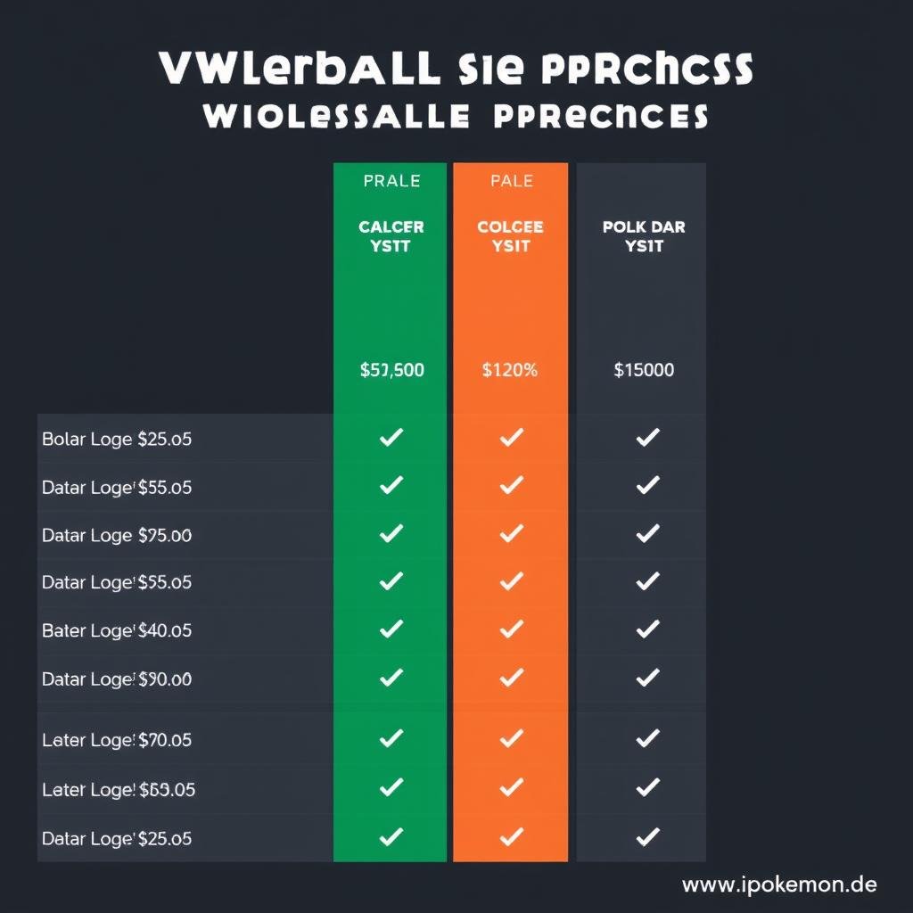 Preisvergleich Tabelle für Pokémon Karten im Großhandel