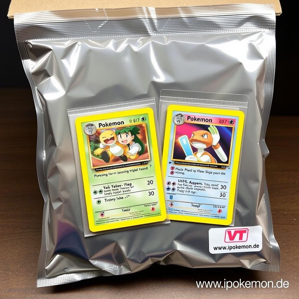 Professionell verpackte Pokémon Karten versandfertig