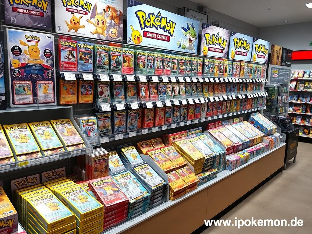 Professionelle Präsentation von Pokémon Karten im Einzelhandel