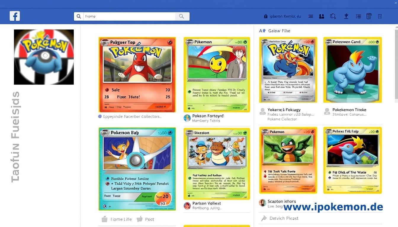 Screenshot einer aktiven Facebook-Gruppe für Pokémon Karten Sammler