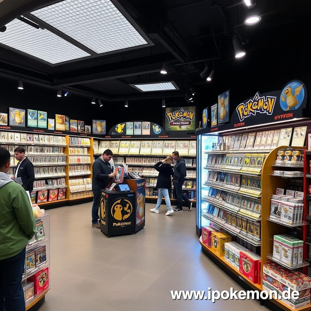 Stationäres Geschäft mit Pokémon Karten Display