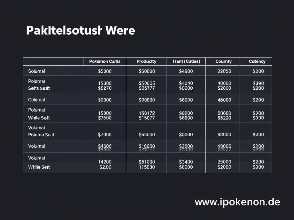 Transparente Preisliste für Pokémon Karten im Großhandel