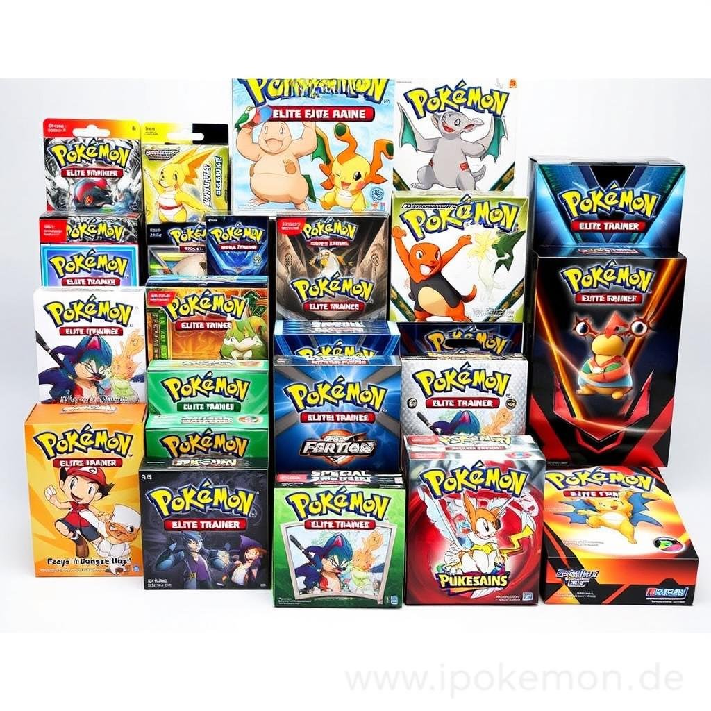 Vielfältiges Sortiment an Pokémon Karten und Boxen