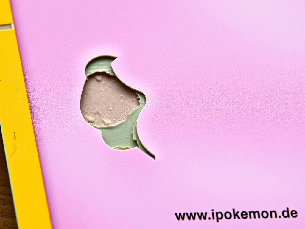 Wellige Pokémon Karte durch Feuchtigkeitsschäden