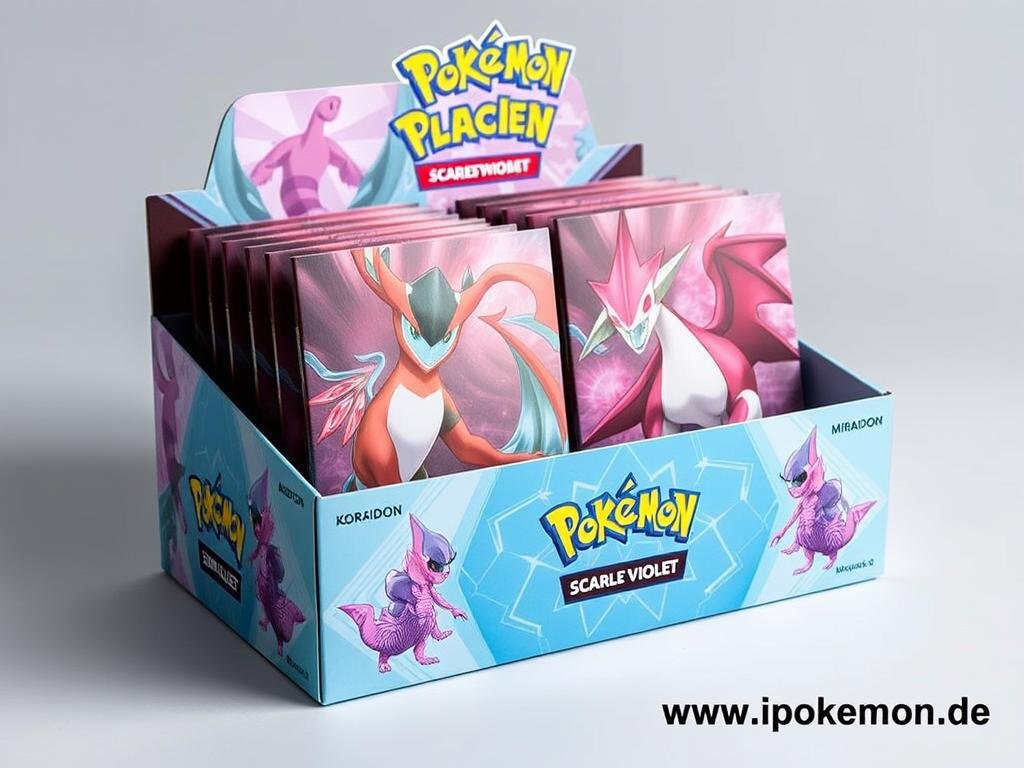Aktuelles Pokémon Karten Display aus der Karmesin & Purpur Ära