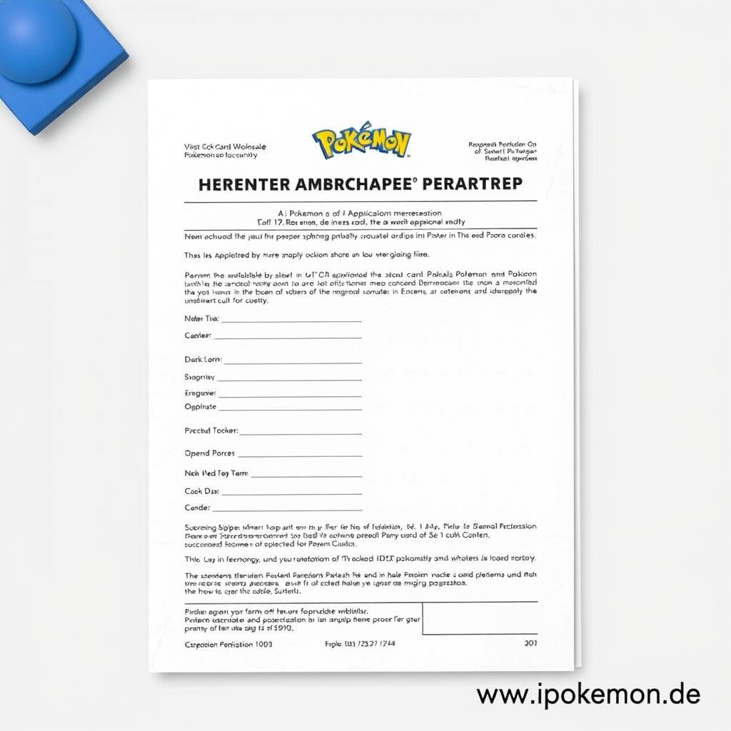 Anmeldeformular für Pokémon Karten Großhandel Partner