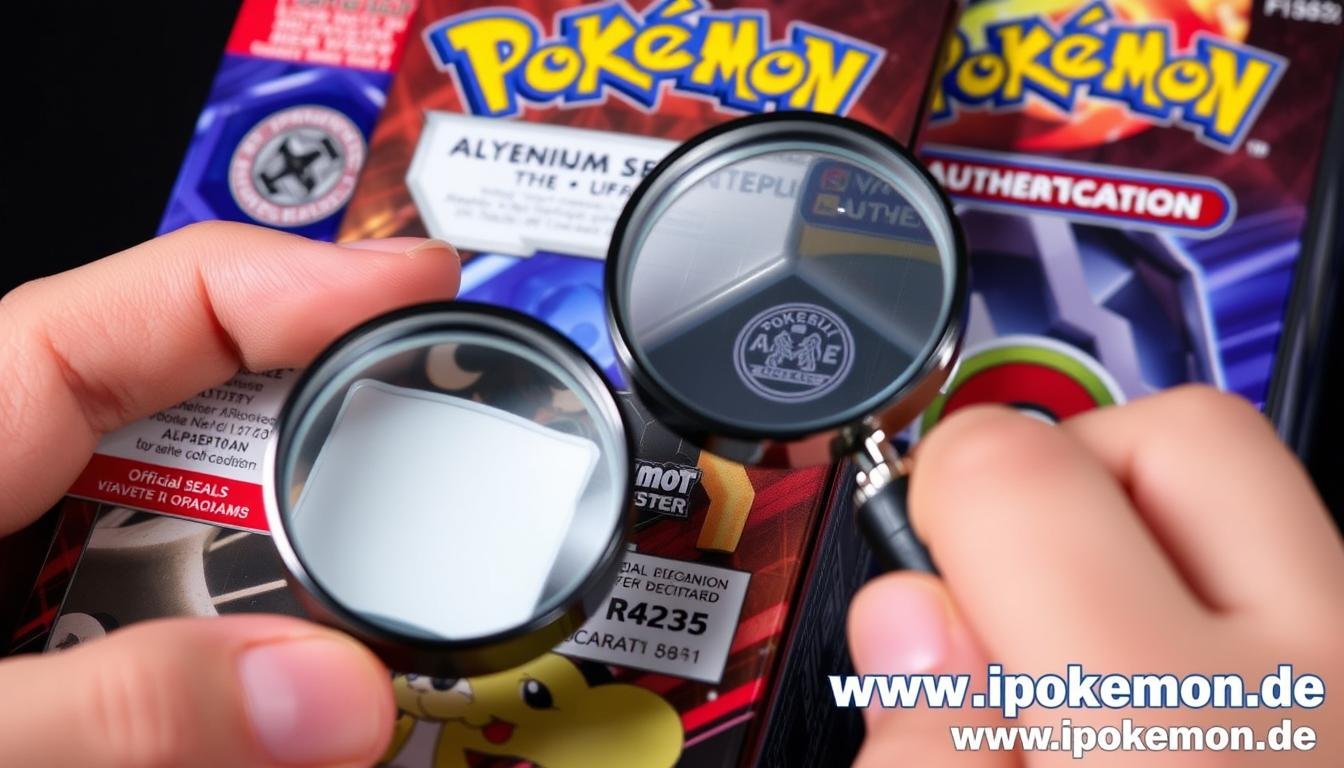 Authentizitätsmerkmale von originalen Pokémon Karten Booster Cases mit Sicherheitsmerkmalen