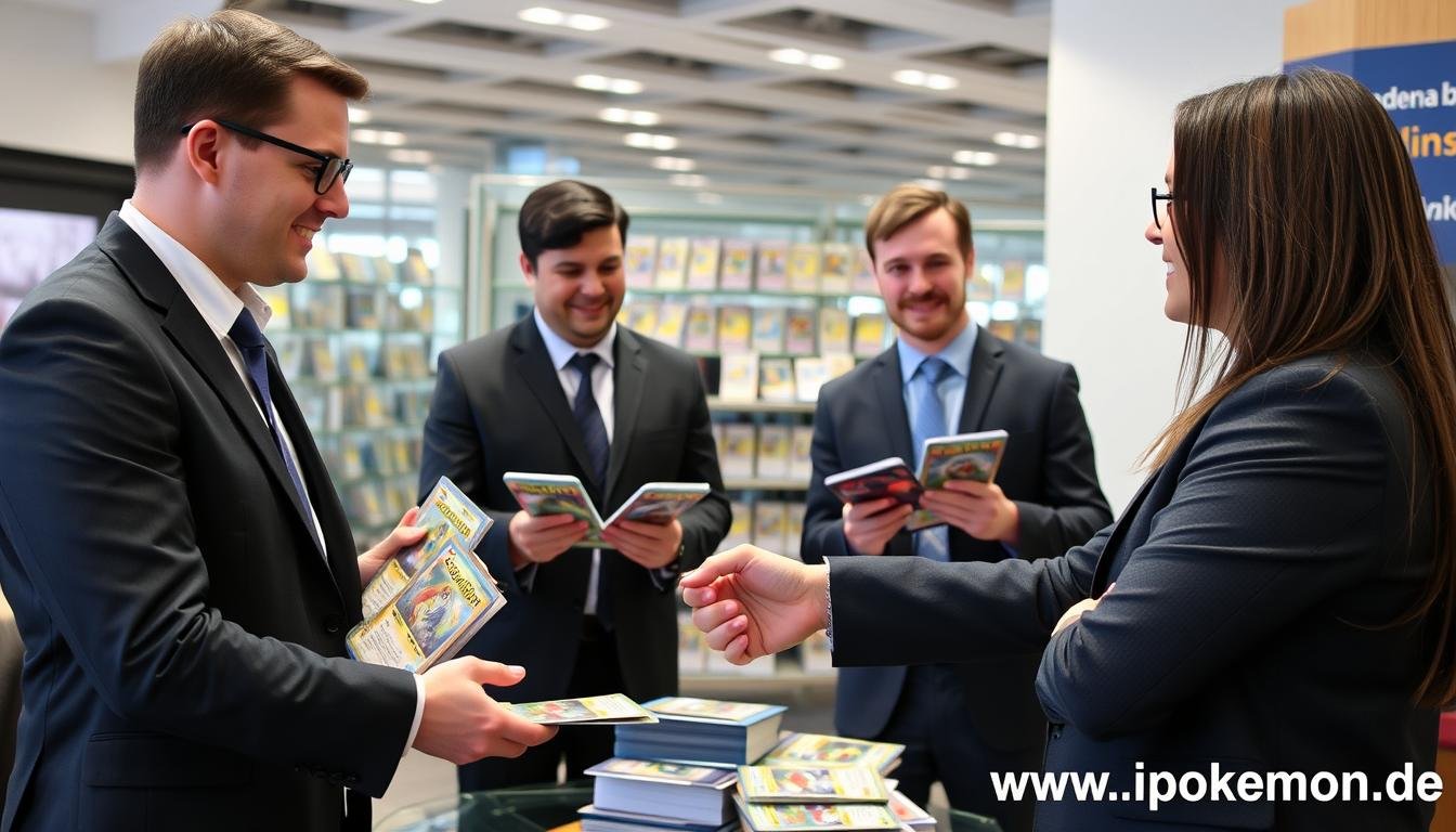 Geschäftsmeeting zwischen Pokémon Karten Großhändler und Händler