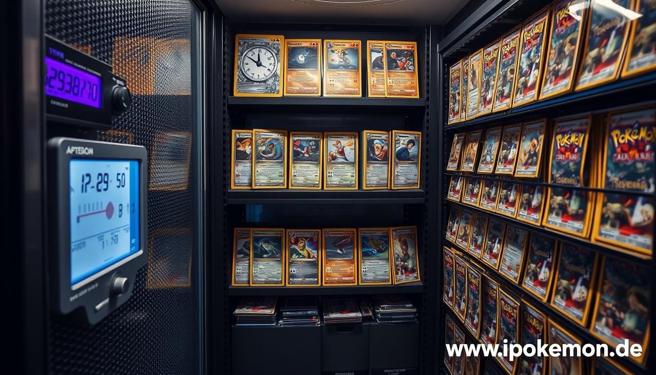 Klimakontrollierter Lagerraum für Pokémon Karten mit Hygrometer