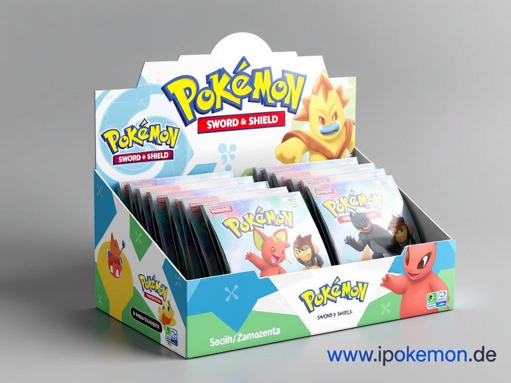 Pokémon Karten Display aus der Schwert & Schild Ära mit nachhaltigen Verpackungsmaterialien