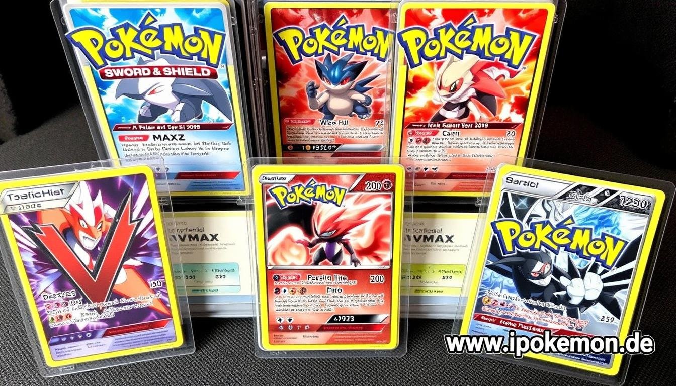 Pokémon Karten aus der Sword & Shield Ära mit V und VMAX Karten
