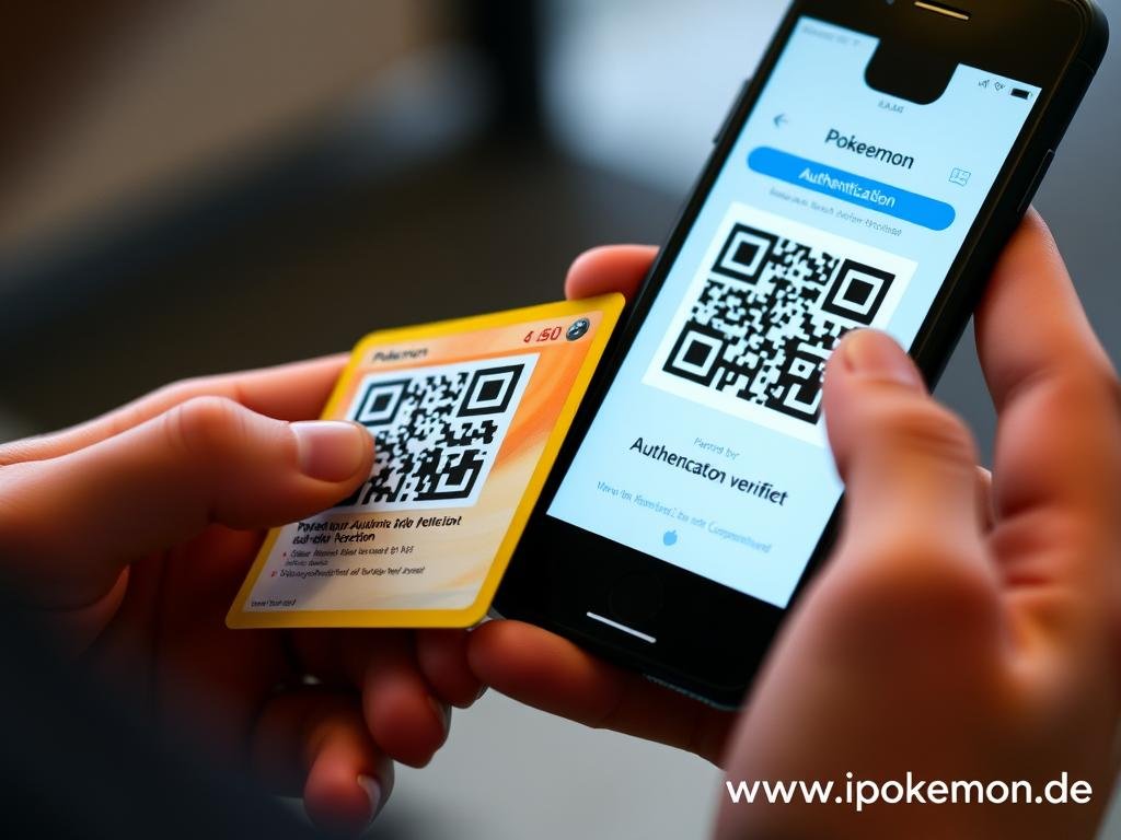 QR-Code-Scan einer Pokémon Karte zur Authentifizierung