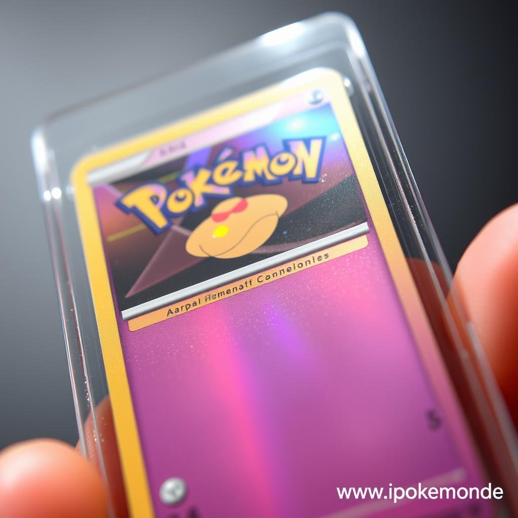 Seltene Pokémon Karte in Schutzhülle